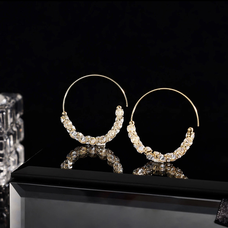 🎉New Year Hot Sale✨French Style Hoop Zircon Earrings