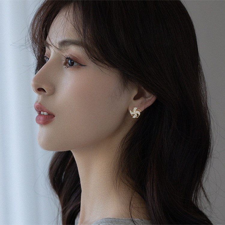 🎉New Year Hot Sale✨Rotating Windmill Zircon Earrings