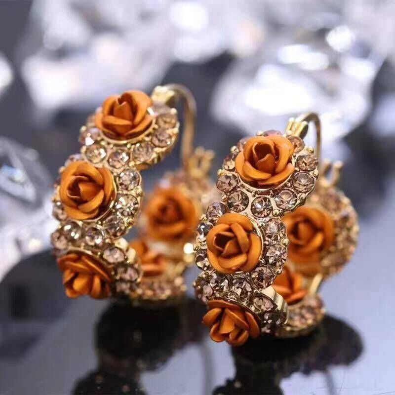 🎉New Year Hot Sale✨French Style Retro Champagne Rose Earrings