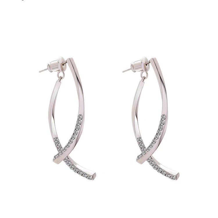 Italian Style Cross Zirconia Earrings