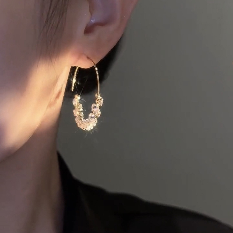 🎉New Year Hot Sale✨French Style Hoop Zircon Earrings