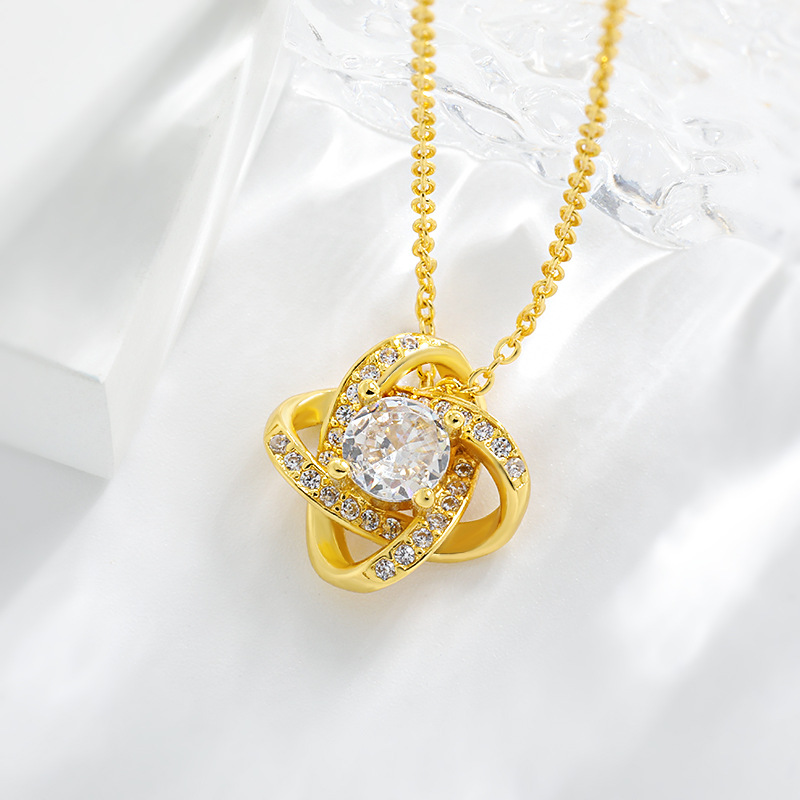 For My Granddaughter -I Am Always With You Diamond Knot Necklace