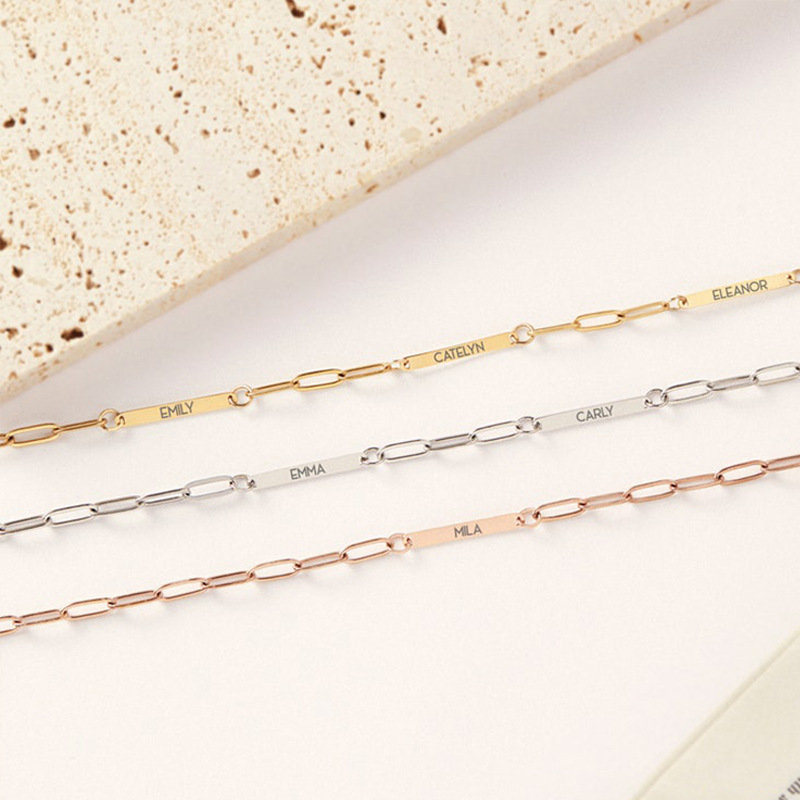Minimalist Paperclip Personalized Name Necklace