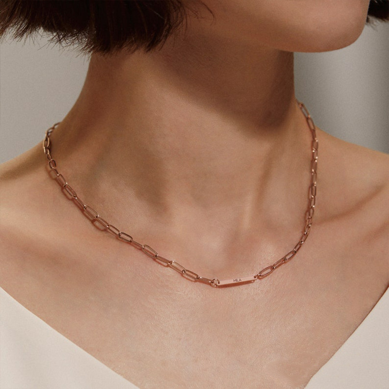 Minimalist Paperclip Personalized Name Necklace