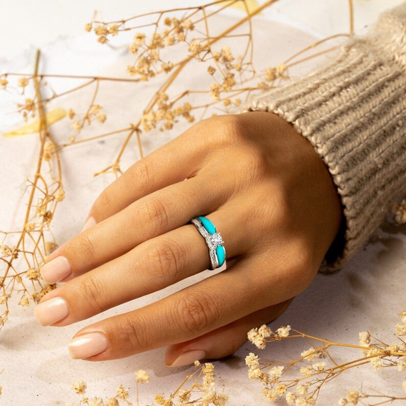 For Memorial - Until We Meet Again Single Diamond Wing-Stacking Ring