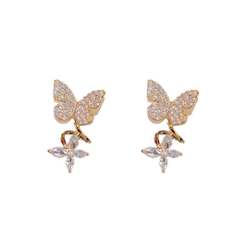 🌸2024 Spring Hot Sale✨Butterfly Zircon Stud Earrings
