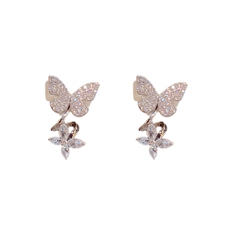 🌸2024 Spring Hot Sale✨Butterfly Zircon Stud Earrings