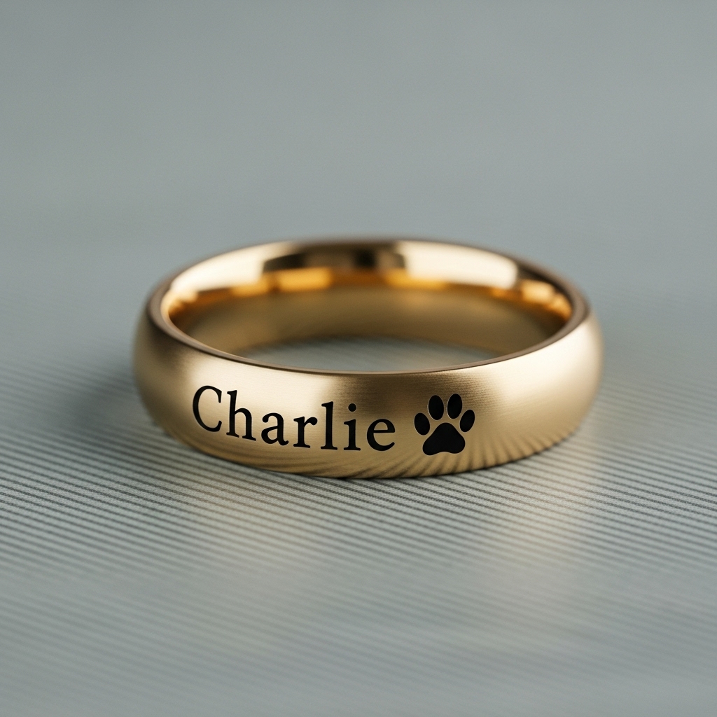 My Four Legged Angel Is Always Near By Engraved Ring