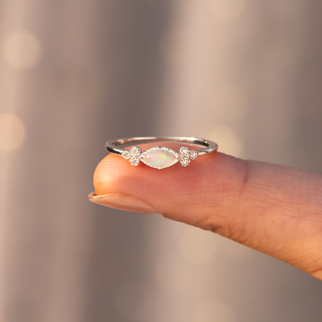 🎄Christmas Pre-sale🎁The Purest Love Matching Oval Cut Opal Ring