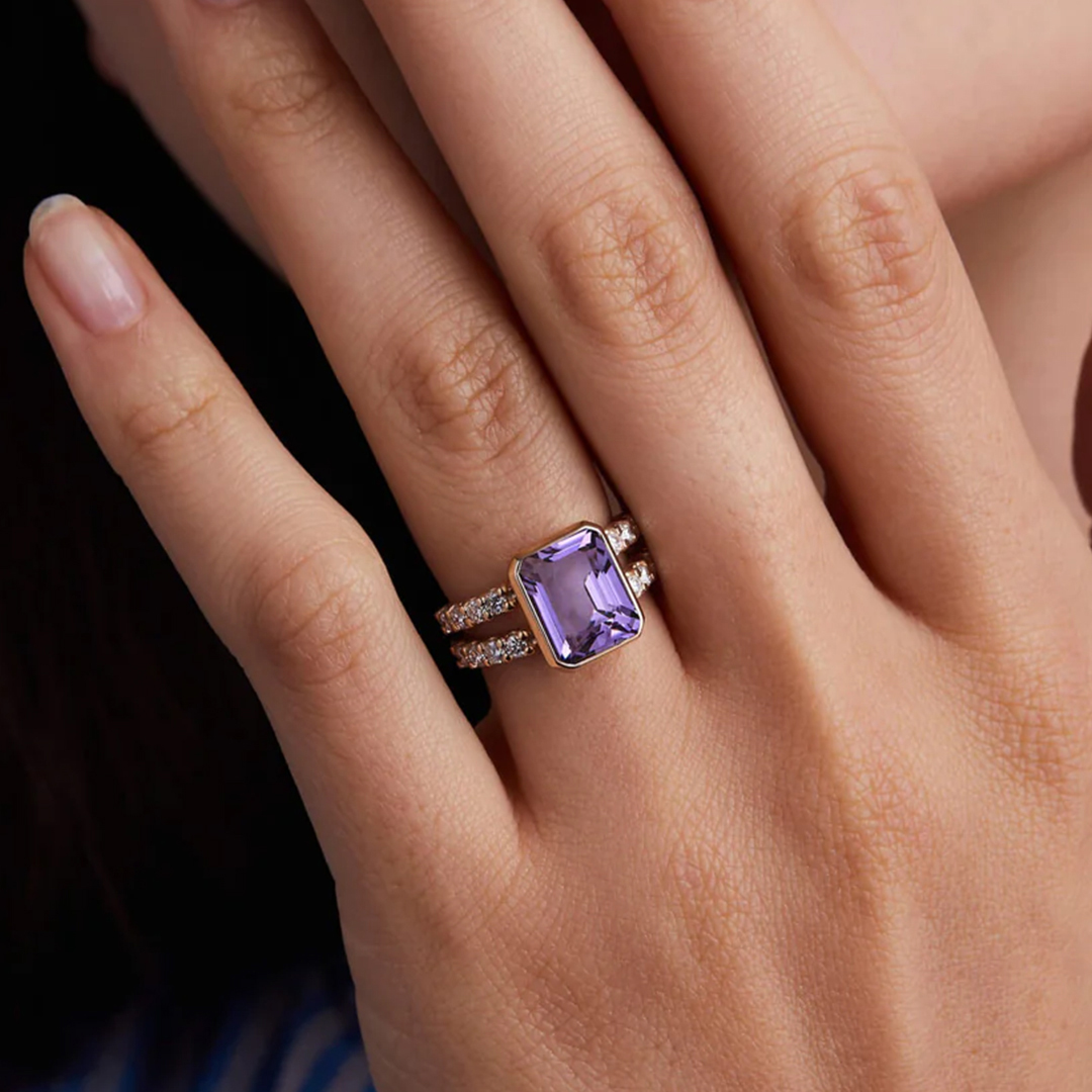 For Love - Awareness Amethyst Ring