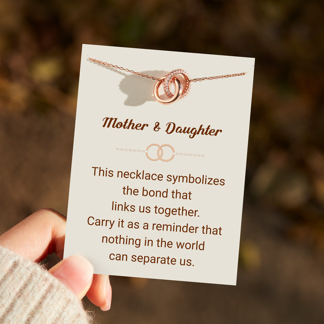 925 Sterling Silver Mother & Daughter Bond That Links Us Together Interlocking Necklace