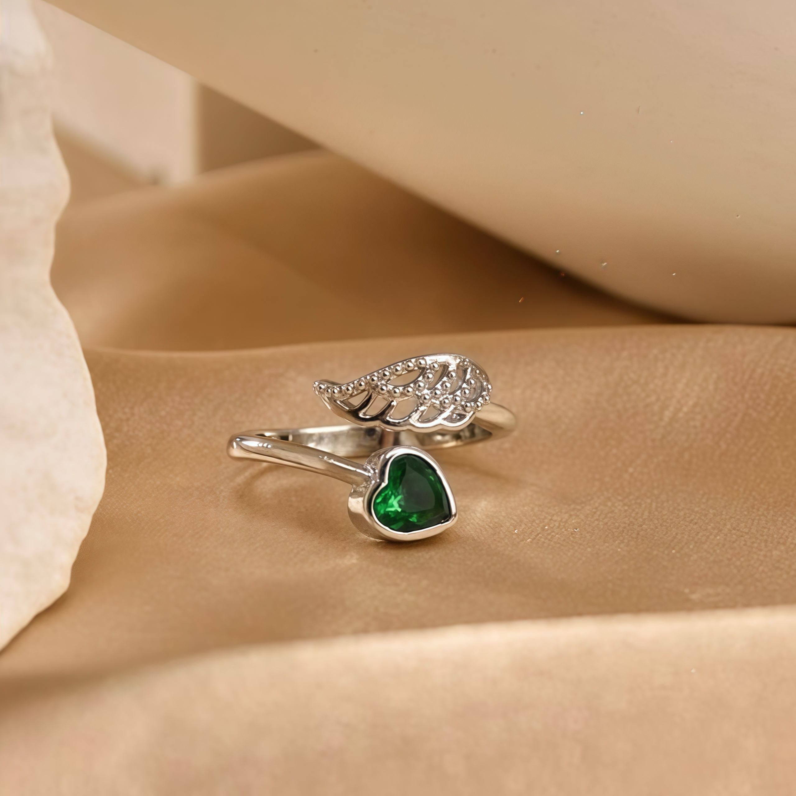 For Memorial -  I'm a Wife to a Husband  Custom Birthstone Wing Ring