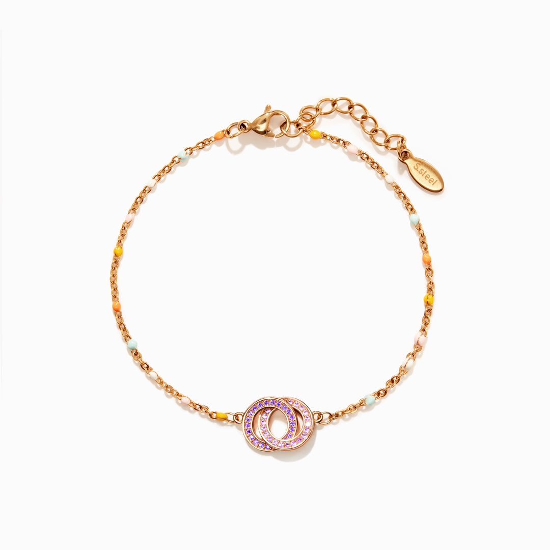 Mother & Daughter Dainty Chain Linking Circles Bracelet