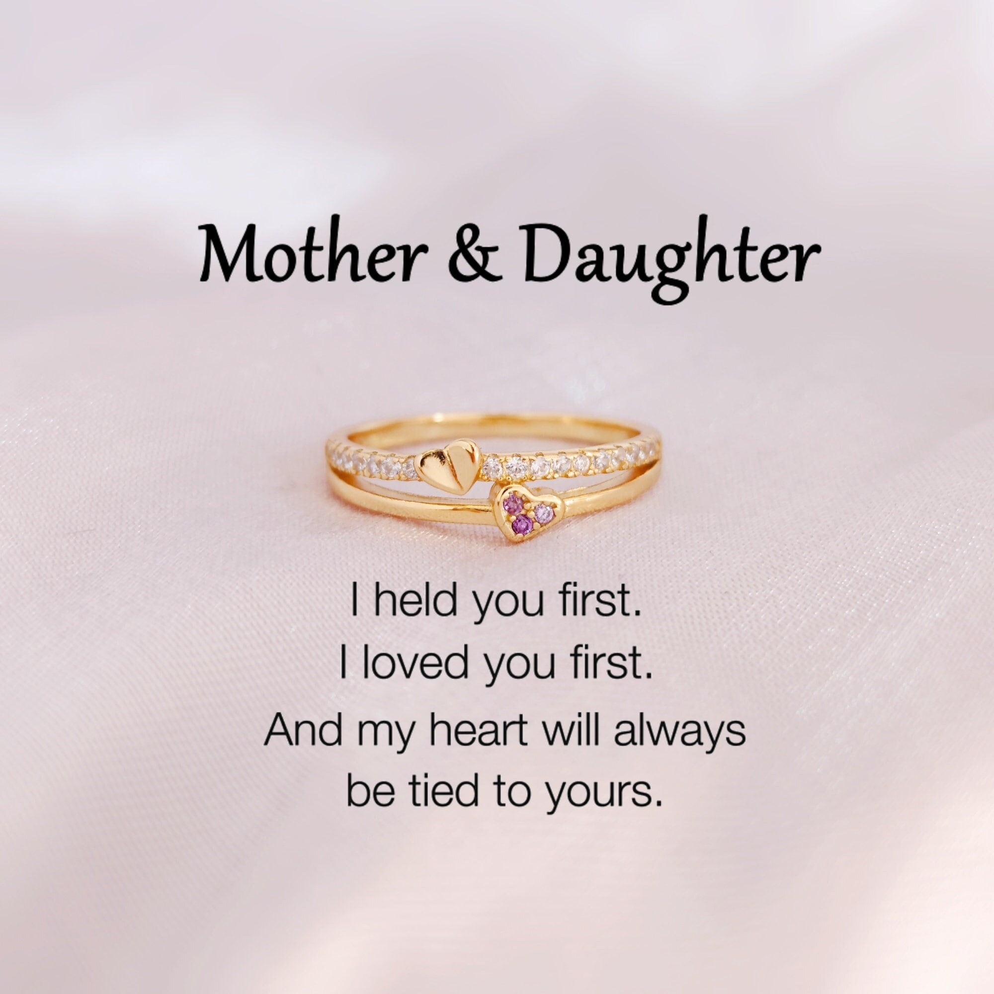 [Copy]The Love Between Mother And Daughter Is Forever S925 Ring
