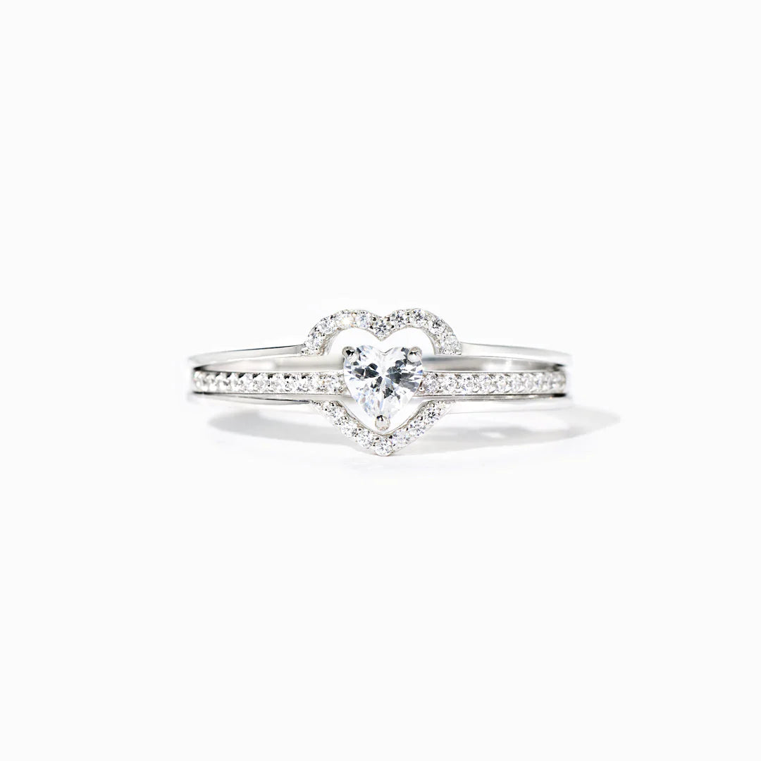 My Heart's First Home Layered Heart Ring
