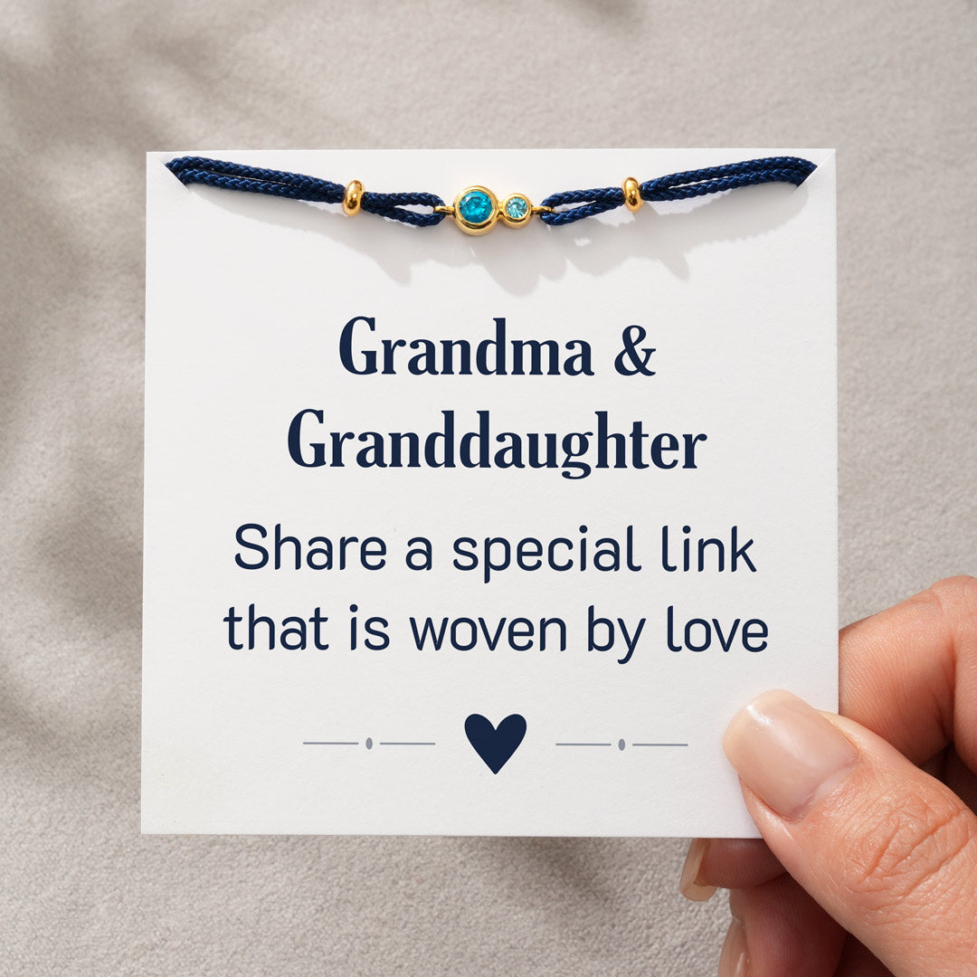 Grandma&Granddaughter Special Link Two Birthstones Bezel Set Bracelet