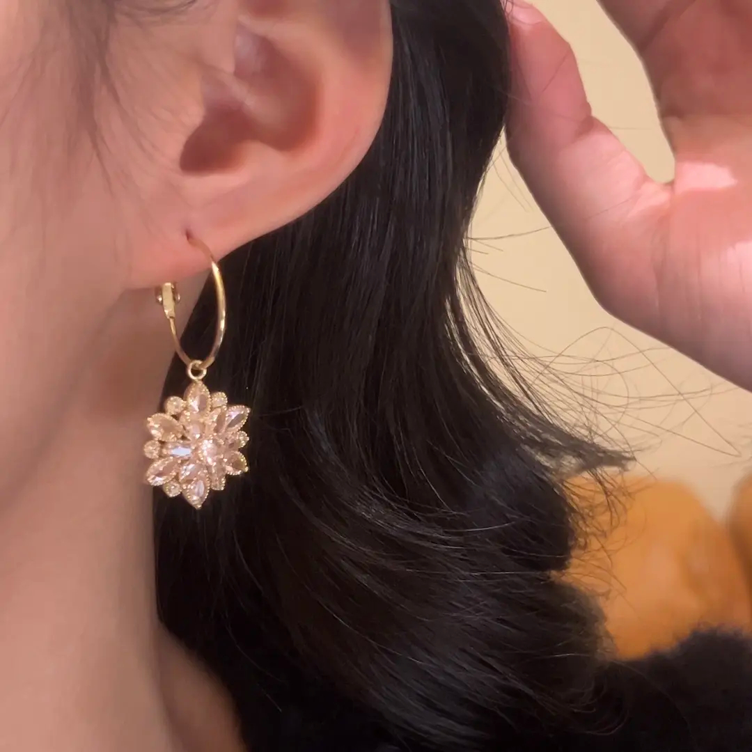 🌸2024 Spring Hot Sale✨ITALIAN STYLE CRYSTAL LOTUS EARRINGS