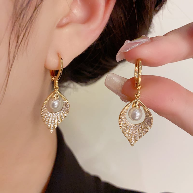 🎄Christmas Hot Sale✨Pearl Tassel Zircon Earrings