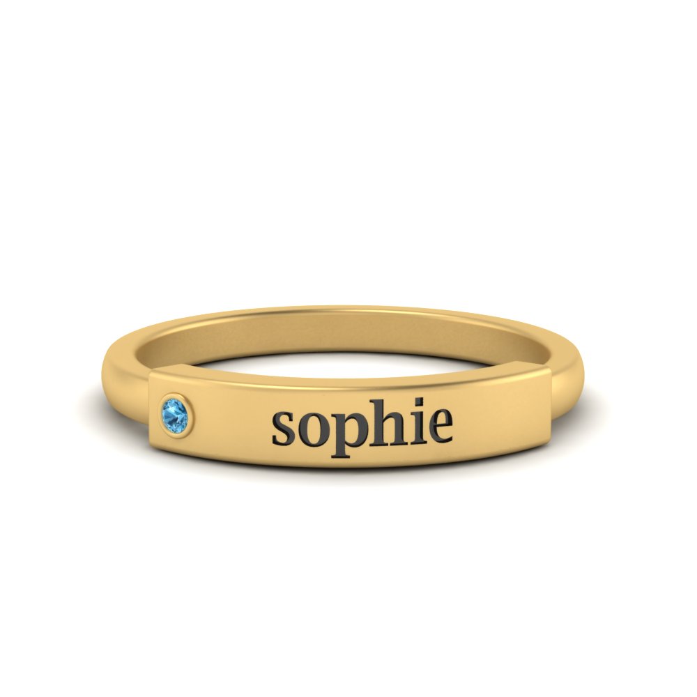 FOR MEMORIAL - CUSTOM NAME & BIRTHSTONR RING