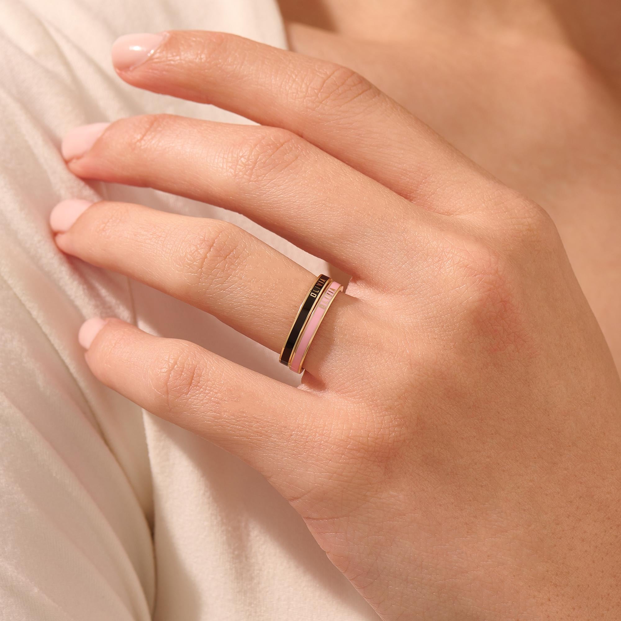 For Love- Exclusive Color Enamel Name Customized Ring