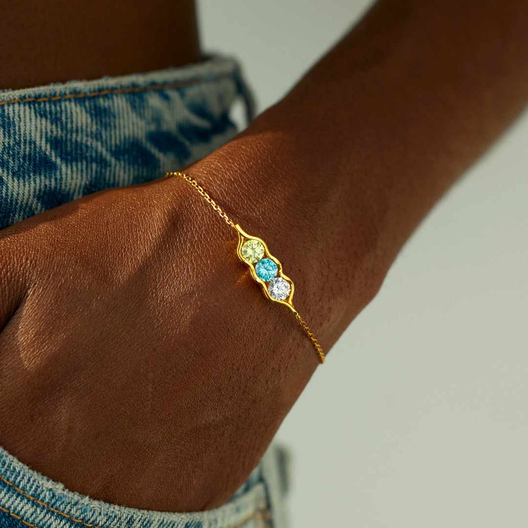 🎄Christmas Pre-sale🎁Peas in a Pod 2-6 Birthstone Pea Pod Bracelet