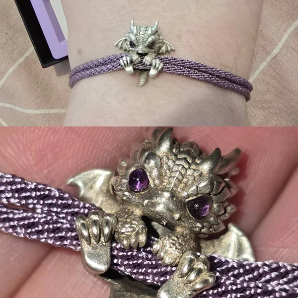 Cute Silver Dragon Bracelet
