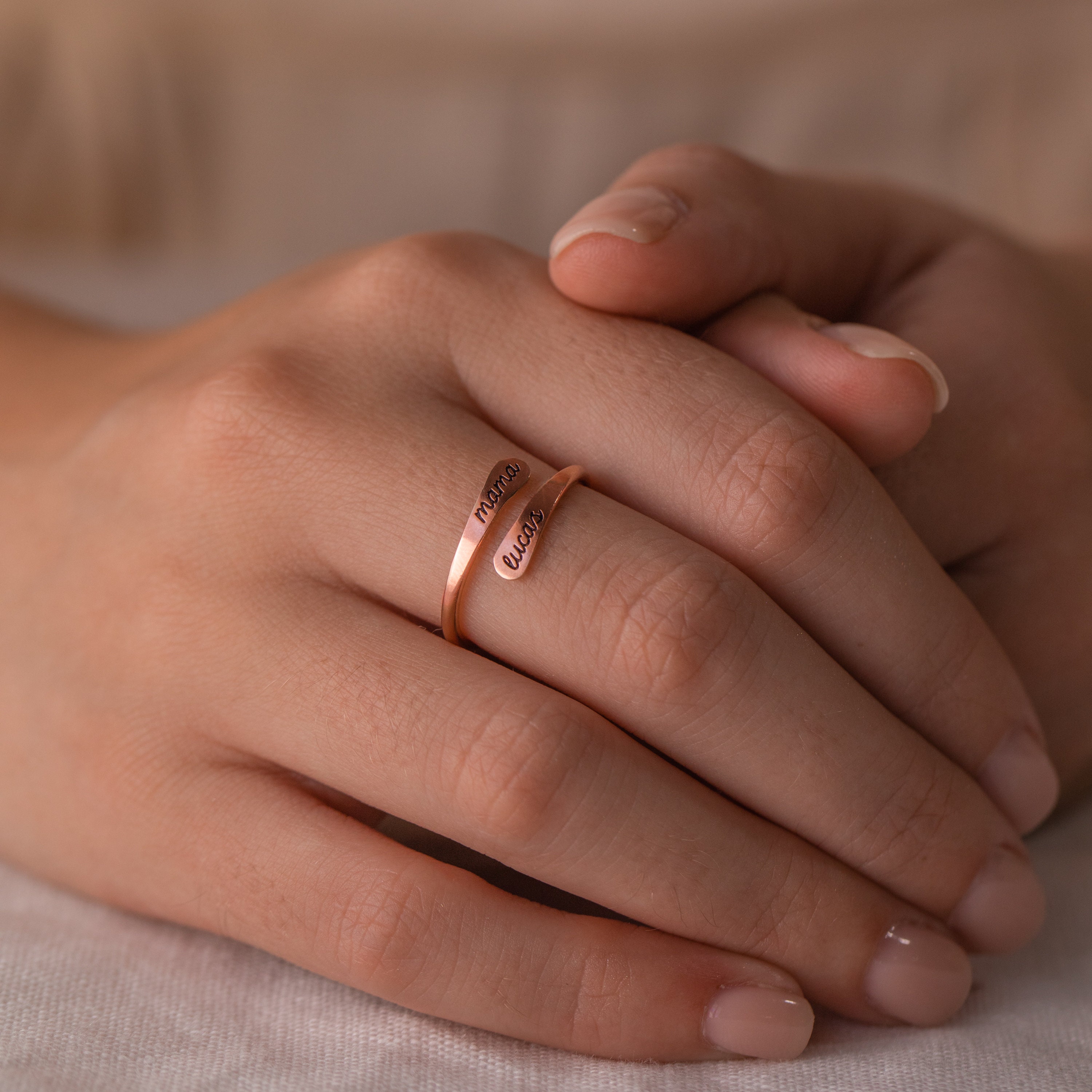 For Love - Custom Engraved Open Style Ring