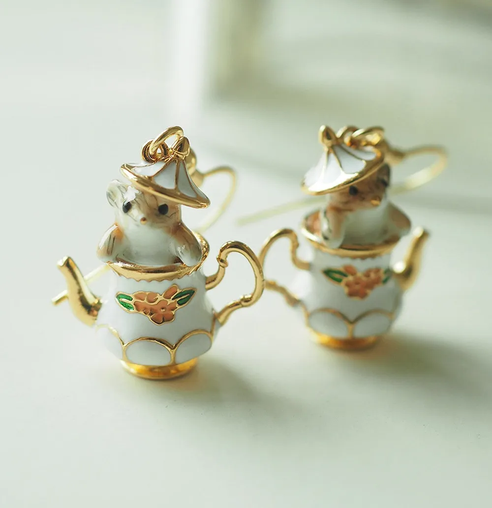 Mouse In My Teapot Earrings Set