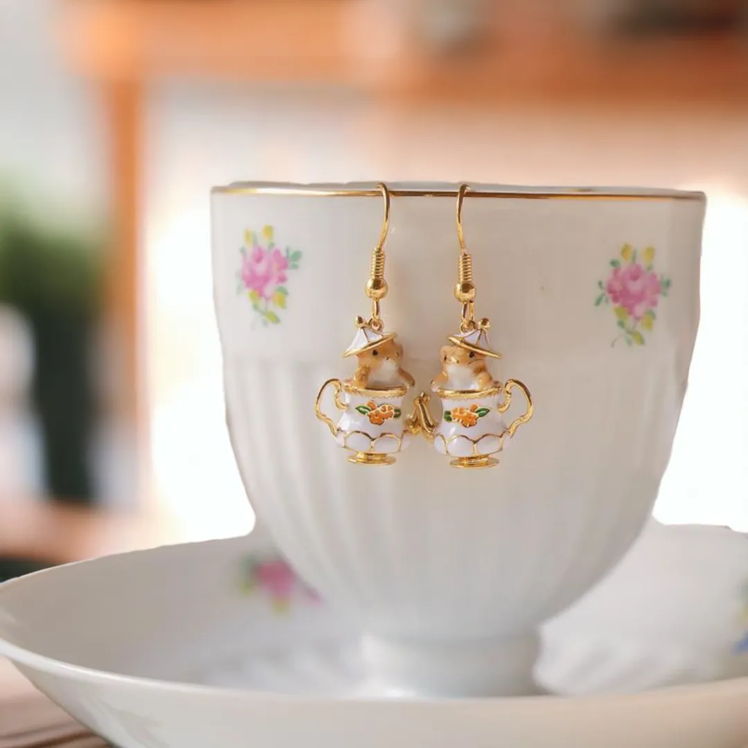 Mouse In My Teapot Earrings Set