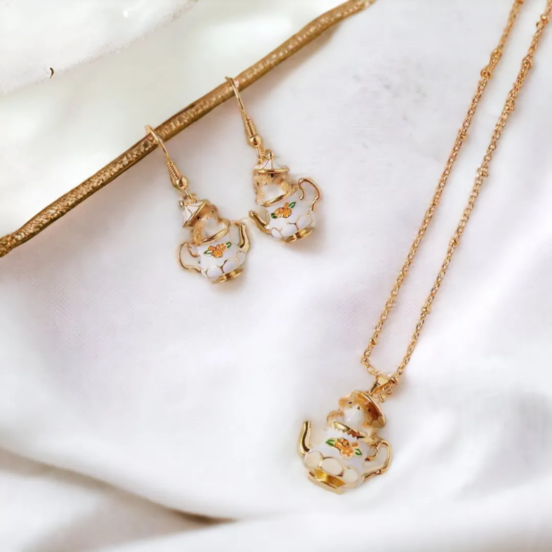 Mouse In My Teapot Earrings Set