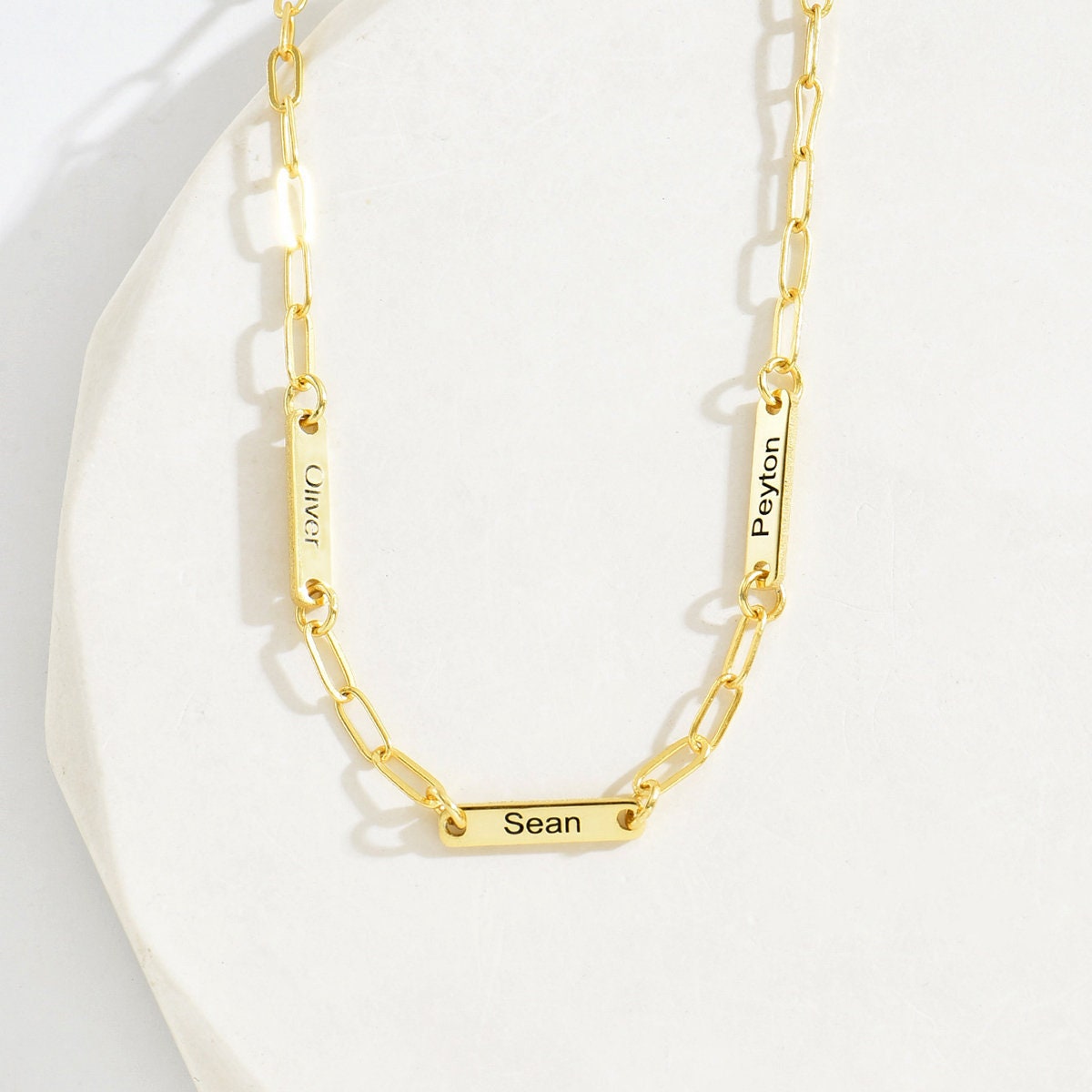 Minimalist Paperclip Personalized Name Necklace