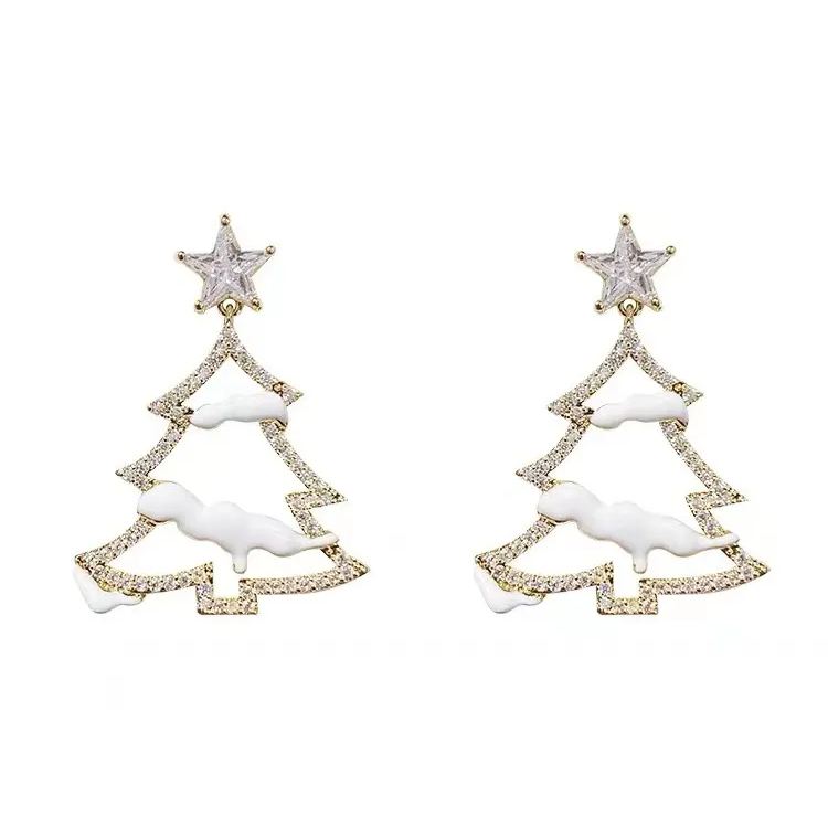 🎄Christmas Hot Sale✨White Snow Christmas Tree Earrings