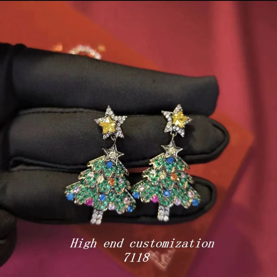 🎄Christmas Hot Sale✨Colorful Shiny Christams Tree Earrings
