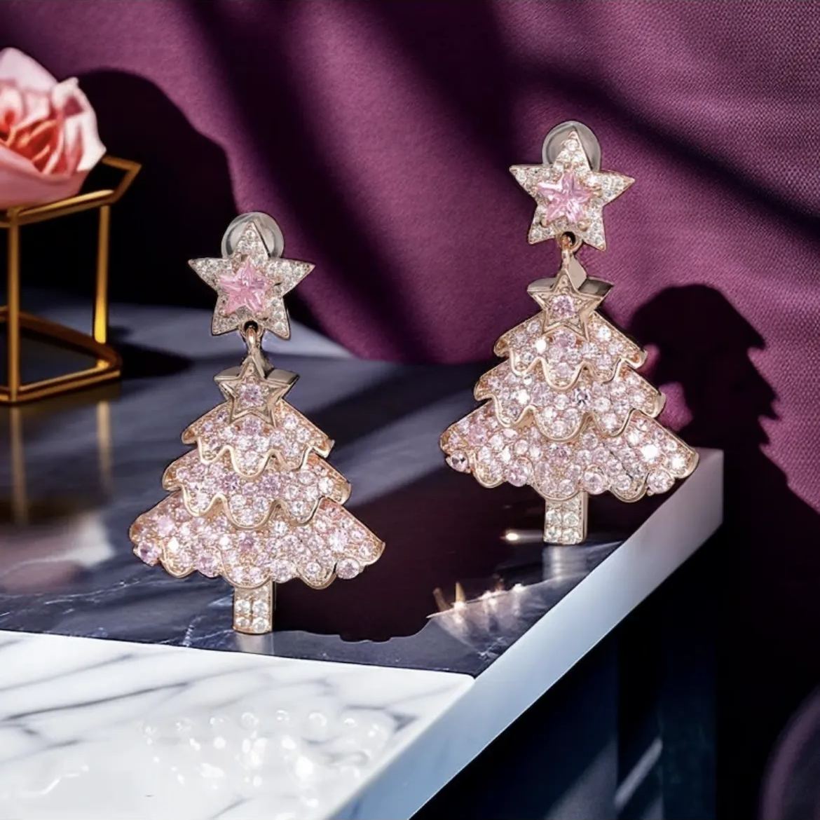 🎄Christmas Hot Sale✨Colorful Shiny Christams Tree Earrings