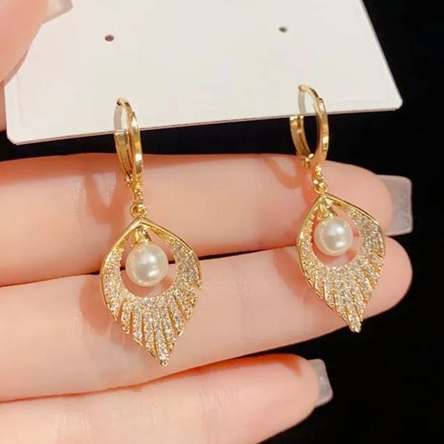 🎄Christmas Hot Sale✨Pearl Tassel Zircon Earrings