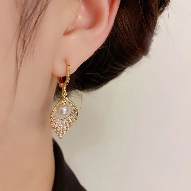 🎄Christmas Hot Sale✨Pearl Tassel Zircon Earrings