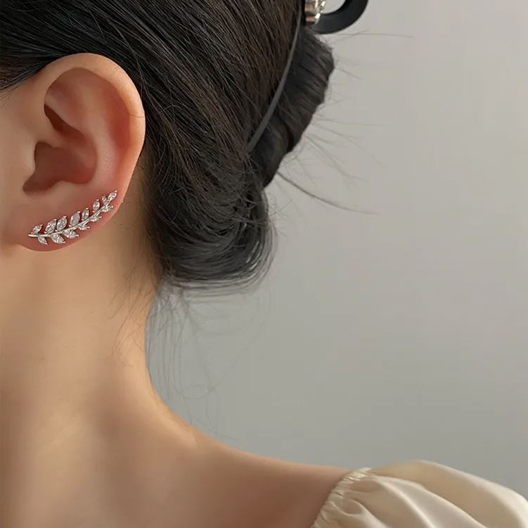 🎄Christmas Hot Sale✨Leaf Zircon Earrings