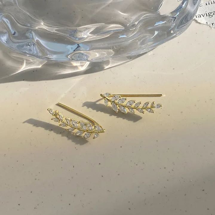 🎄Christmas Hot Sale✨Leaf Zircon Earrings