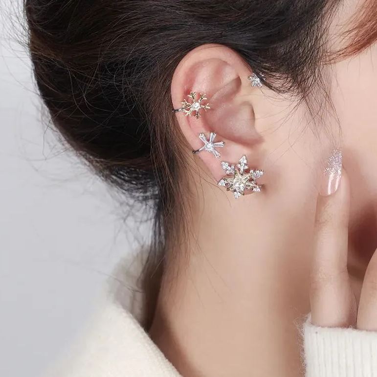 🎄CHRISTMAS HOT SALE✨Rotatable Snowflake Zircon Earrings