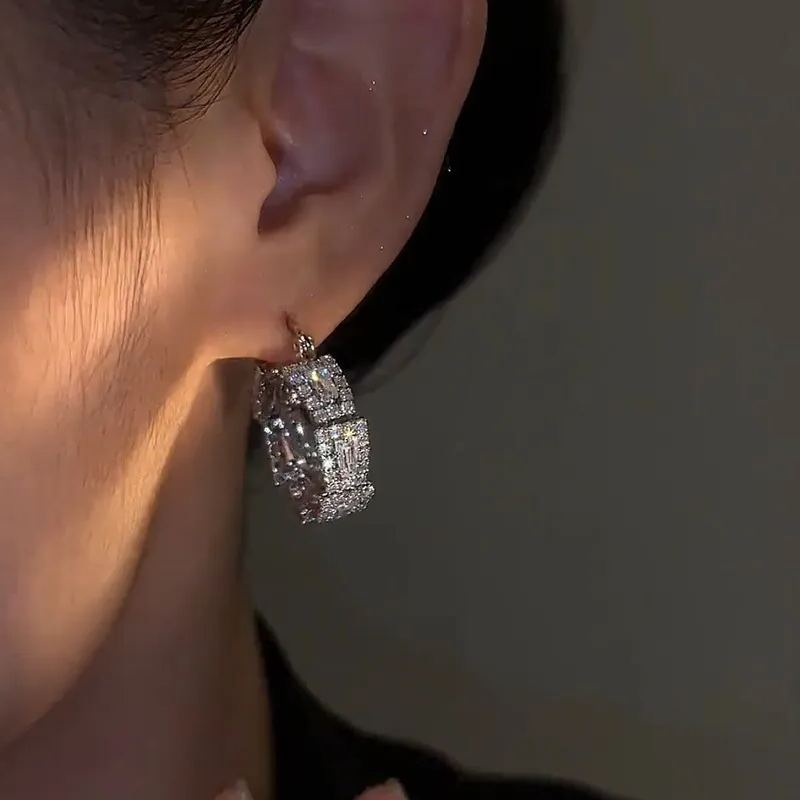 🎉New Year Hot Sale✨French Zircon Hoop Earrings