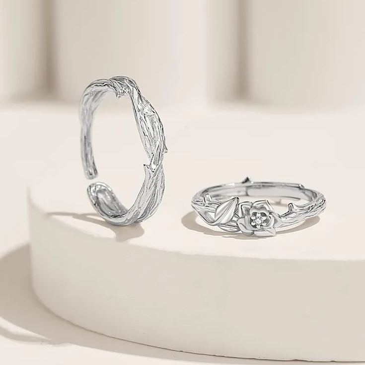 🌹Valentine's Day Hot Sale💝Thorns and Roses S925 Silver Couple Ring