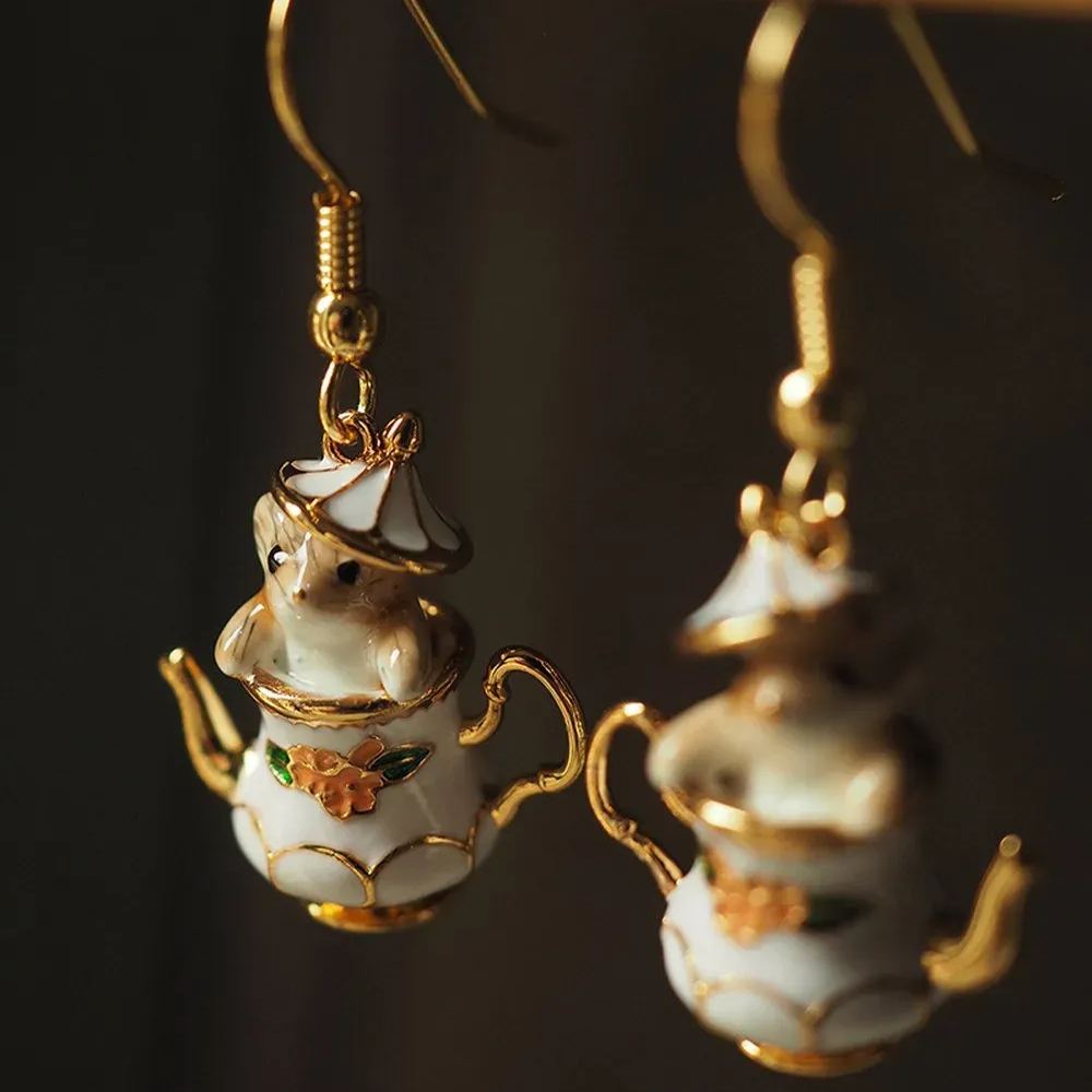 Mouse In My Teapot Earrings Set