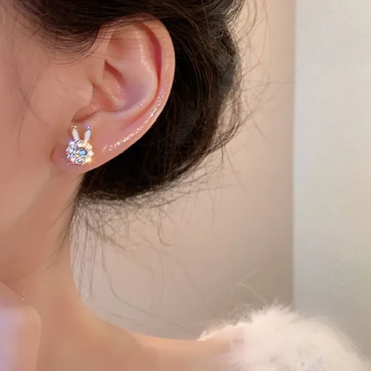 🎉New Year Hot Sale✨Rabbit Shape Rotating Zircon Earrings