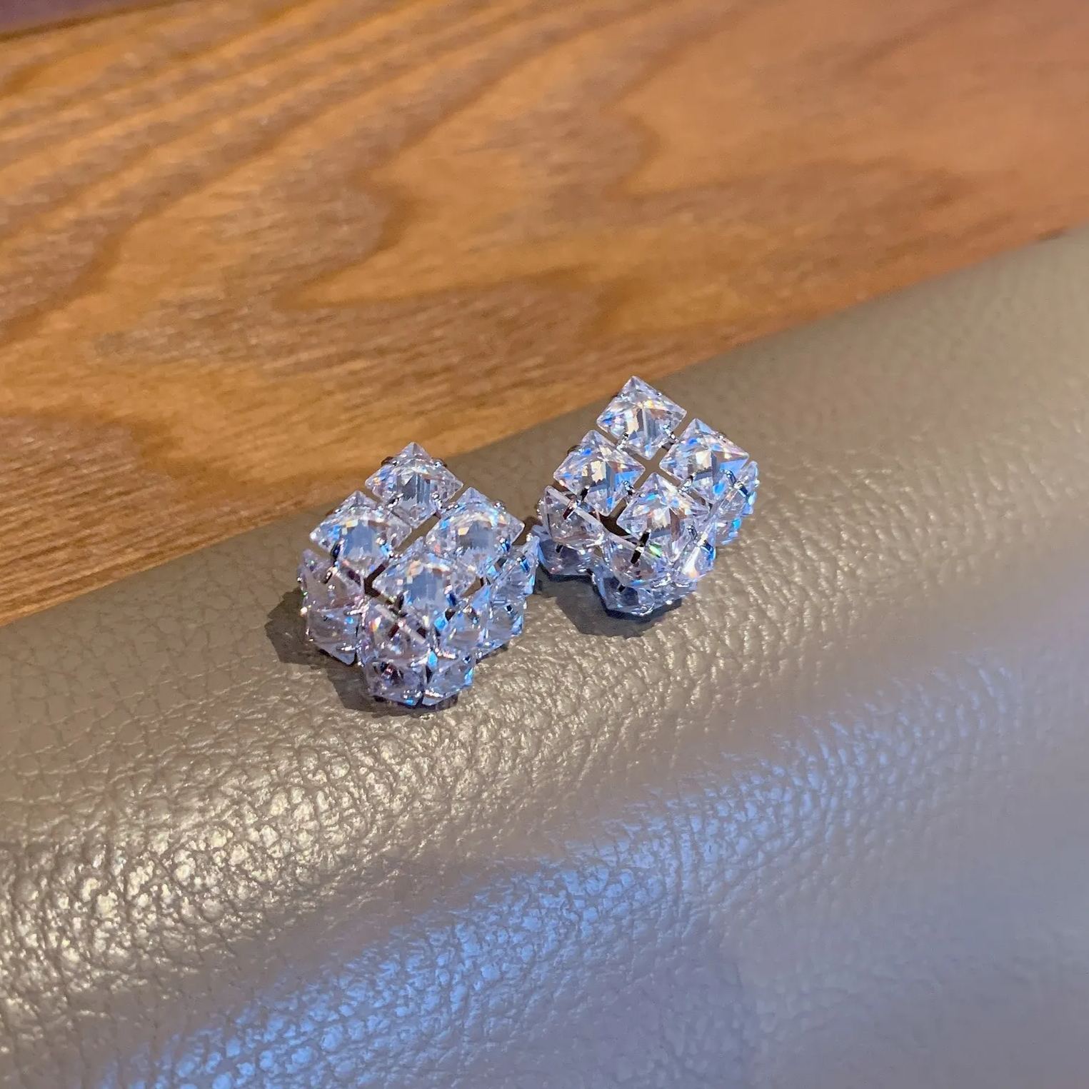 🎉New Year Hot Sale✨French Style Square Zircon Stud Earrings