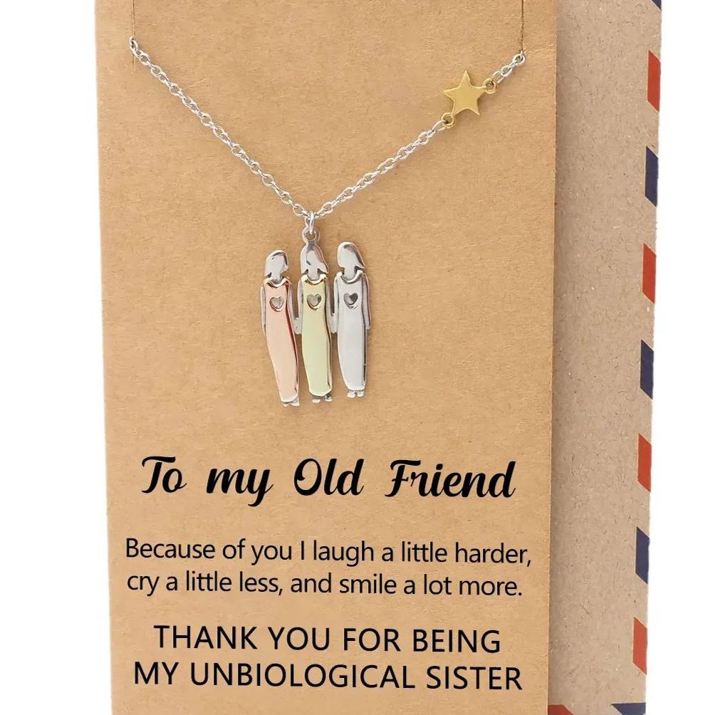 FOR FRIEND - THANK YOU FOR BEING MY UNBIOLOGICAL SISTER SISTER STAR PENDANT NECKLACE