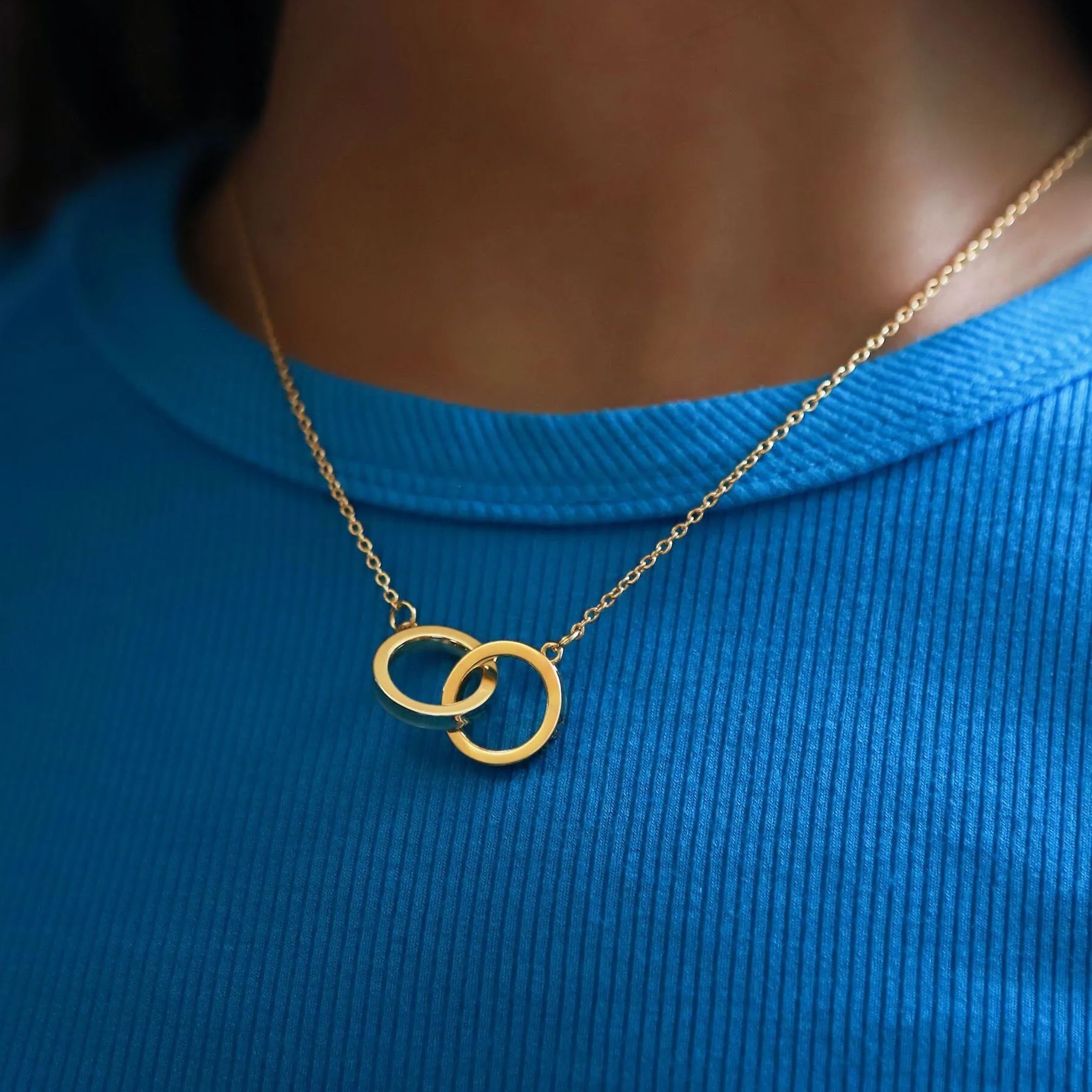 For Love - Minimalist Interlocking Circle Custom Necklace