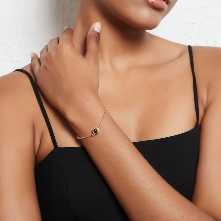 For Love - Sterling Silver Custom Photo Projection Bracelet