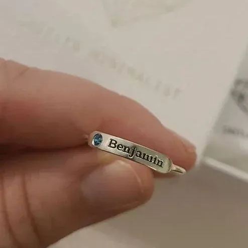 FOR MEMORIAL - CUSTOM NAME & BIRTHSTONR RING