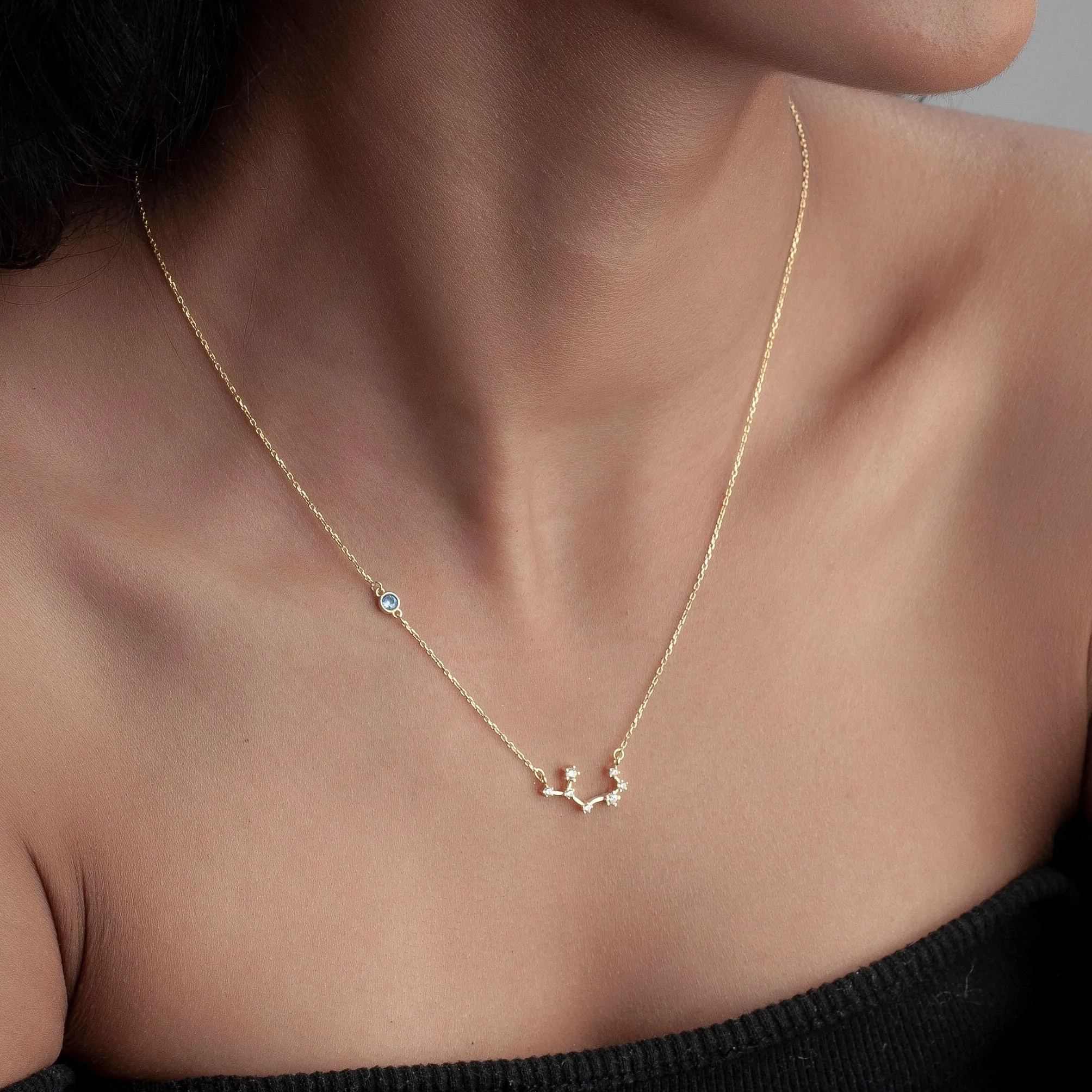 Custom Birthstone & Zodiac Necklace