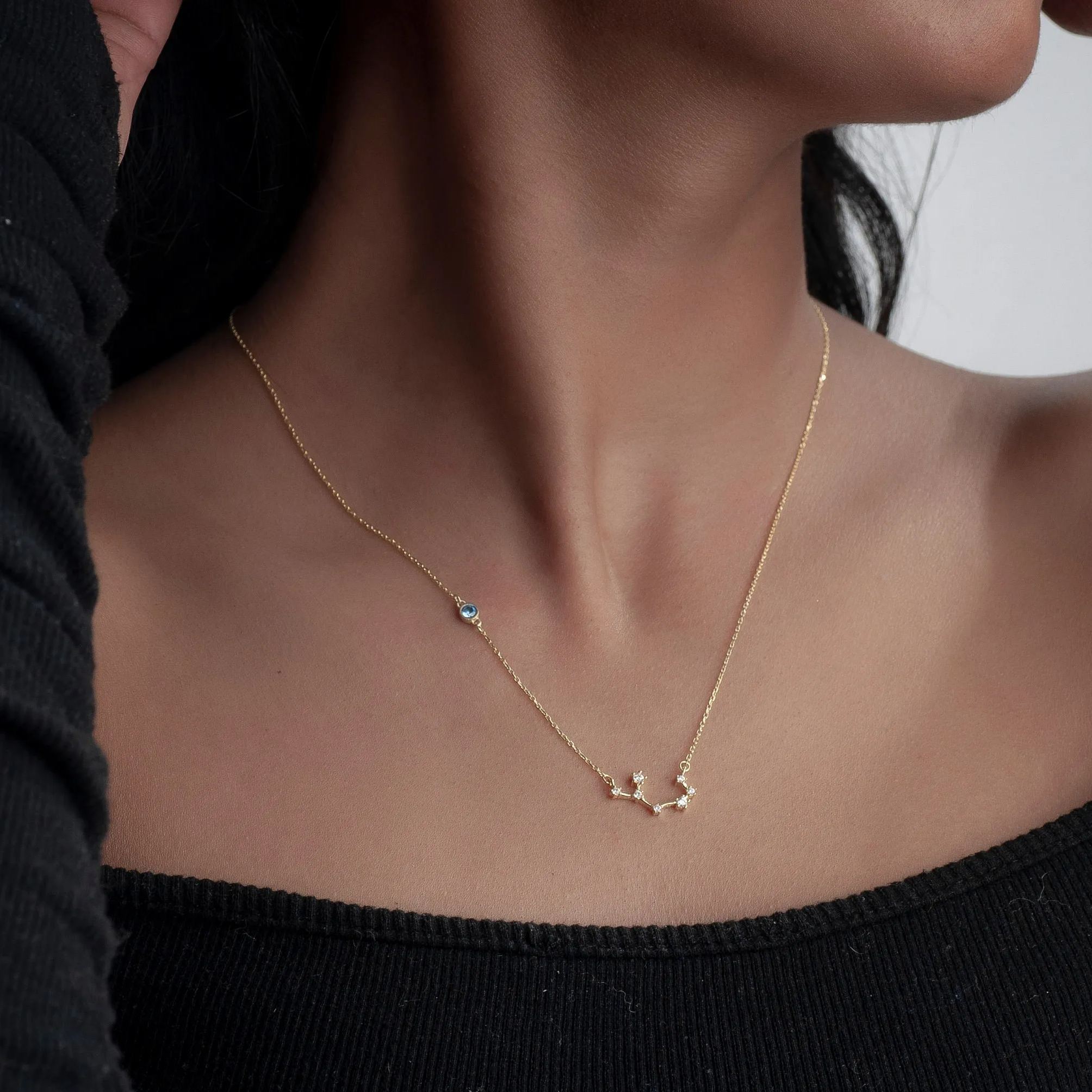 Custom Birthstone & Zodiac Necklace